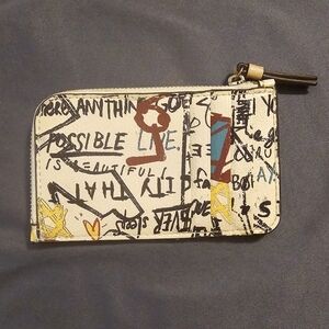 Graffiti DKNY Card Holder with Zipper Closure